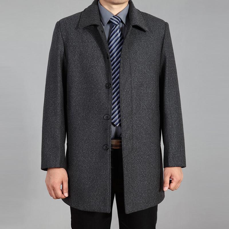Men Wool Coat Autumn Winter Wool Overcoat Woolen Jacket Male Pea Coat Plus Size 7XL