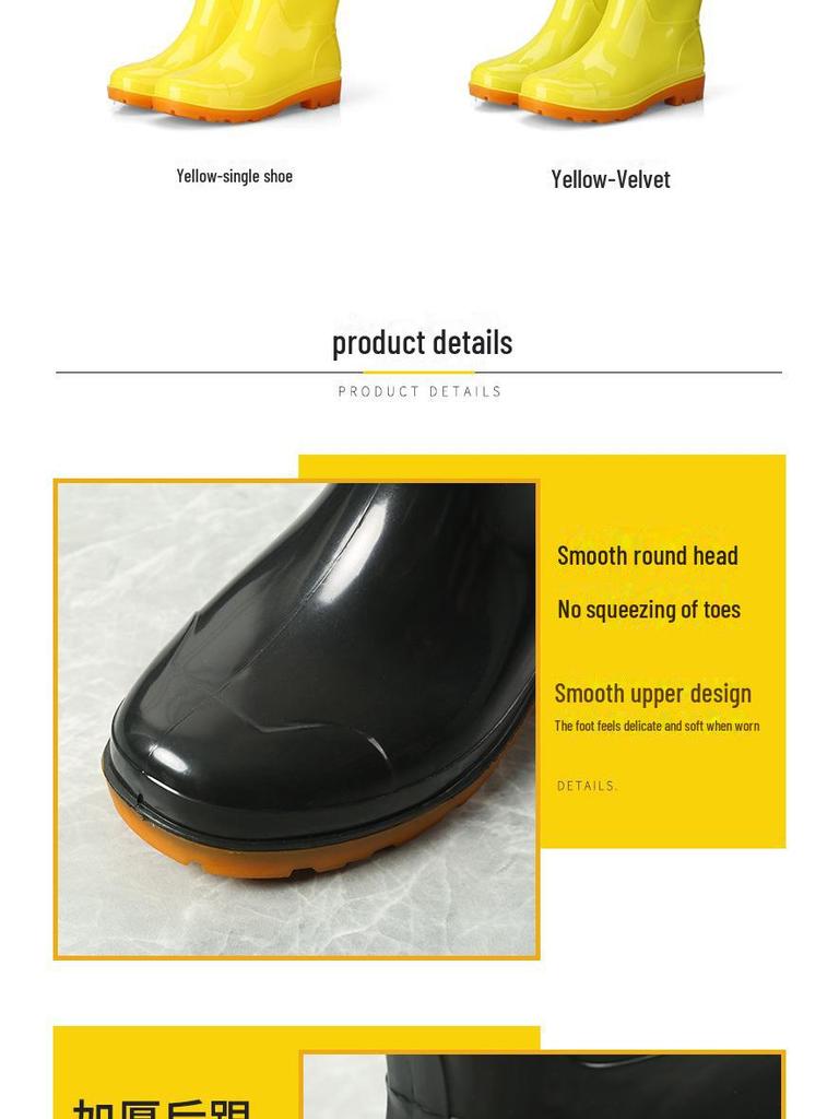 Fashionable Mid-Tube Waterproof Water Shoes - Thick-Soled, Non-Slip, Wear-Resistant, Suitable for All Seasons