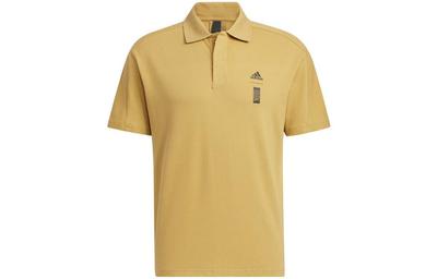Polo Shirts Men's Yellow Polo Collar Moderate Straight Fit HE5165