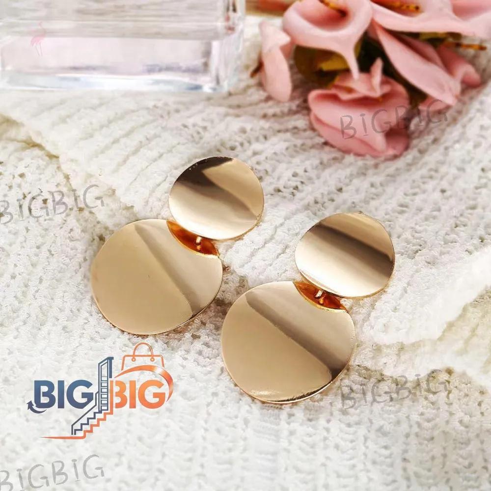 Женские серьги-клипсы квадратной формы в стиле ретро для通勤 золотой