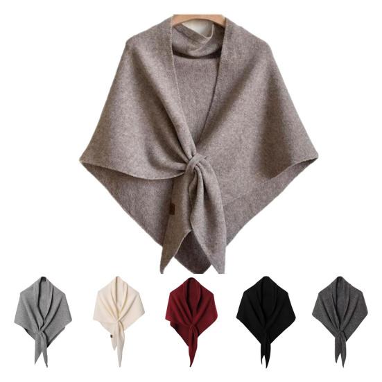 Women Knitted Shawl Wrap Striped Print Cardigan Cape Wool Cashmere Scarf Comfortable Ladies Accessory