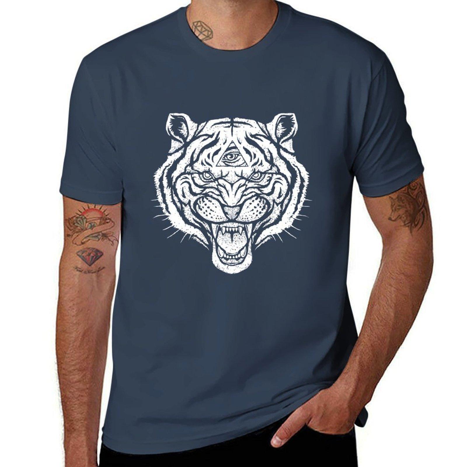 Three Eyed Tiger Tshirt Industrial Work Tee Shirt S