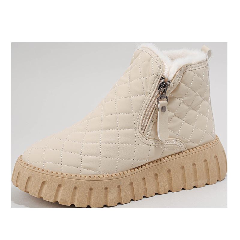Snow boots women's 2025 winter new women's shoes fleece thickened bread shoes heightened thick-soled warm short cotton shoes women