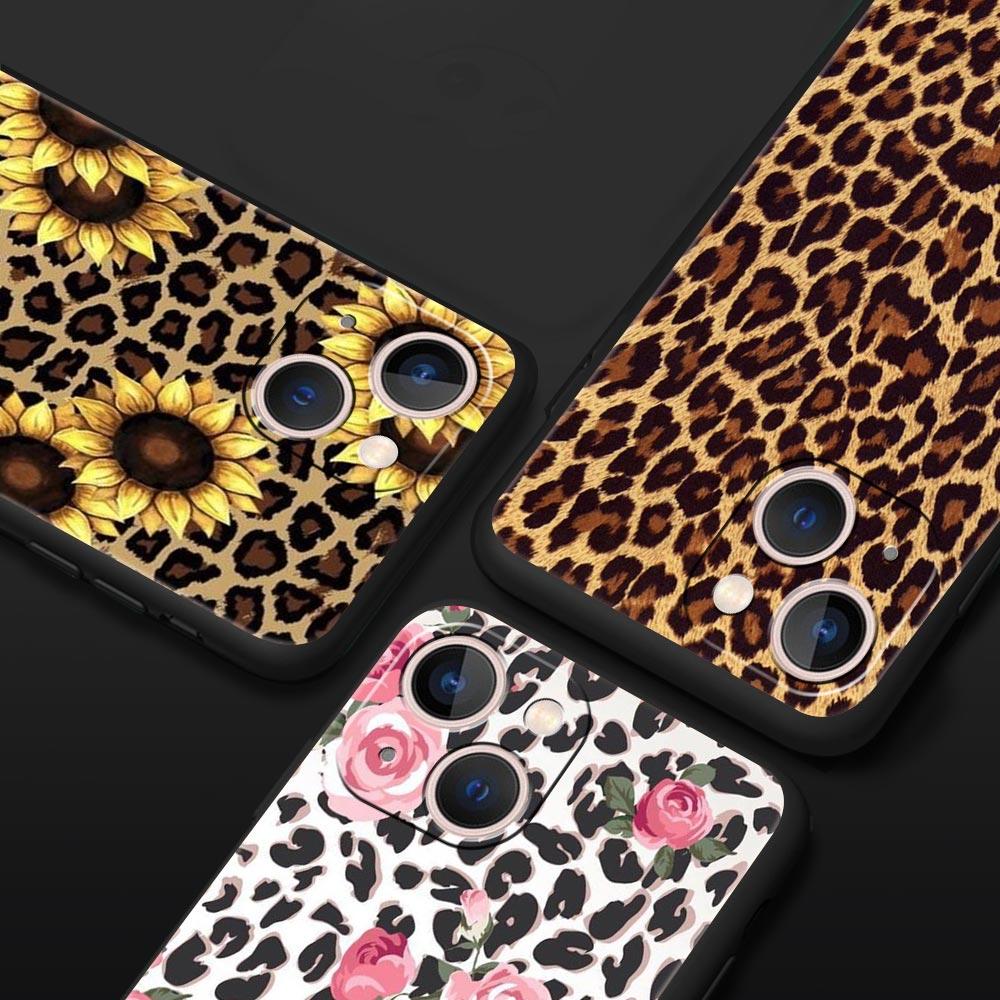 Modny tygrysi leopardzi wzór kwiatowy na iPhone 11 12 13 15 14 Pro Max etui na telefon X XR XS 7 8 Plus SE 2020 luksusowy pokrowiec Funda