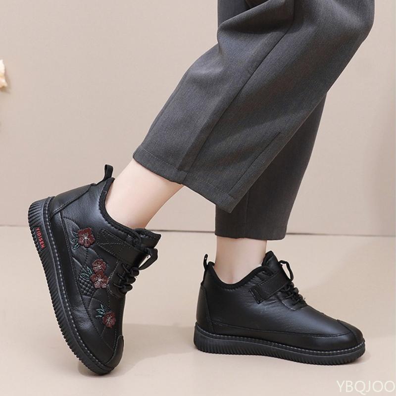 Vinter vattentät halkfri mjuk sula Varma stövlar dam platt botten enkla bekväma dagliga vardagliga damskor