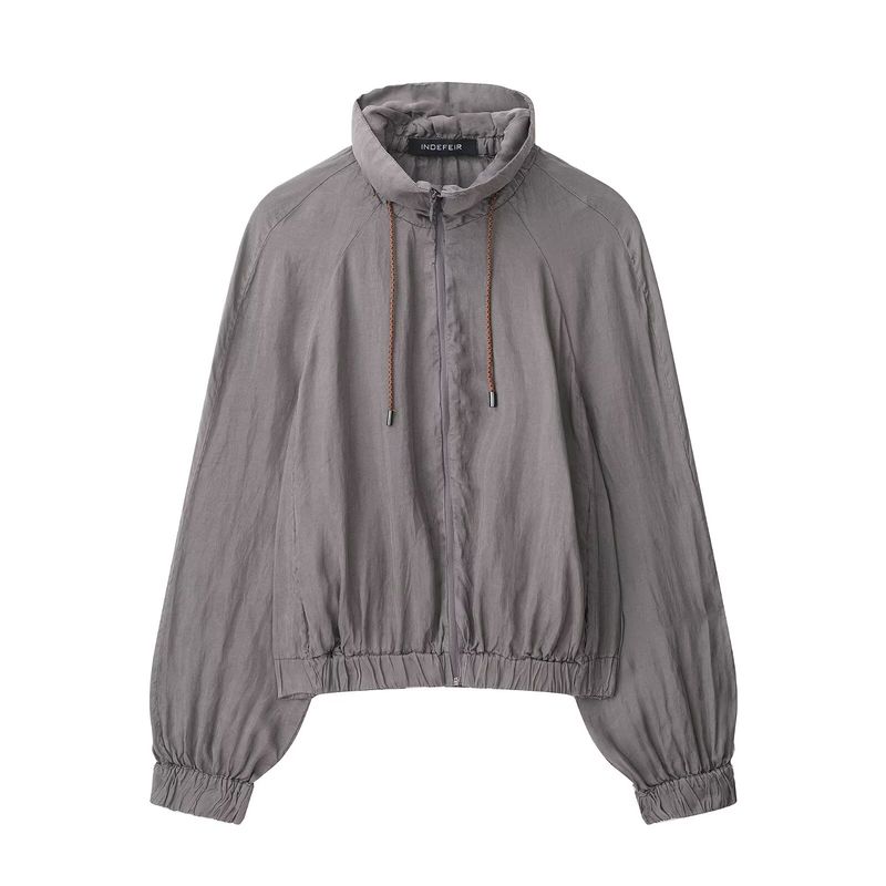 

Kaslead New Women clothes Western Style Fashion Vertical Bomber jacket Outerwear 2183245 Picture Color L