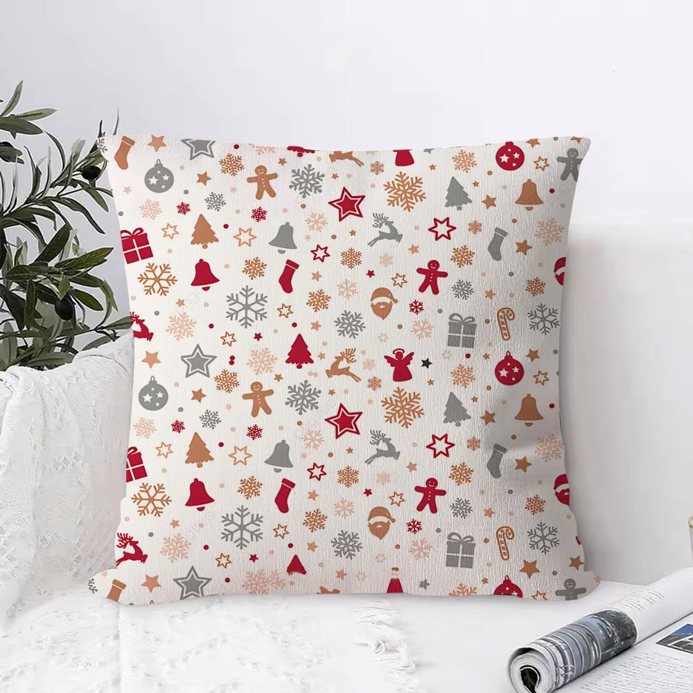 

C-Рождественский узор Наволочка Квадратная подушка Спальня Диван Отдых Комфорт Подушка Гостиная Домашнее украшение 12x12Inch
