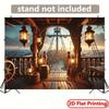 2D Ocean Pirate Ship Deck Backdrop for Baby Shower & Kids Birthday Party Decoration