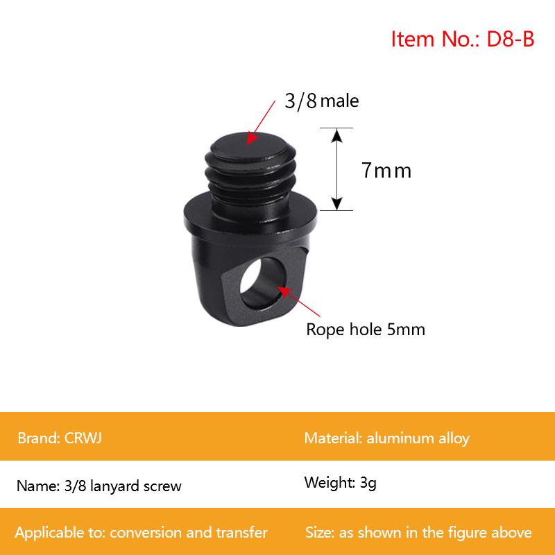 

Аксесуари для камери Наплічний ремінь Безпечна пряжка Металевий гвинт 3/8 Гвинт шнурка 1/4 Підйомне кільце Аксесуари для спортивної цифрової камери з отвором для шнурка