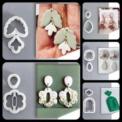 2PCS Retro Style Polymer Clay Cutter 3D Fine Cutter Mold DIY French Handmade Earrings Jewelry Pendant Making Tools