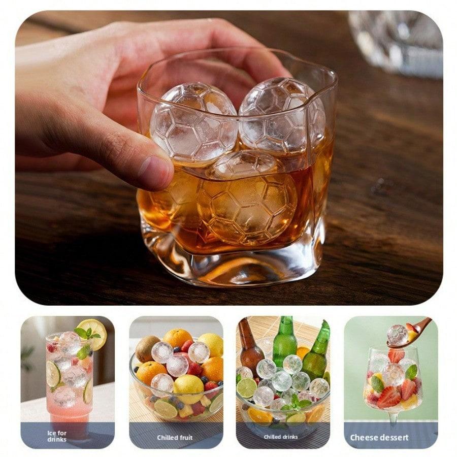 Silicone Football Shape Ice Grid Mold Ice Hockey Silicone Ice Grid Round Table Ice Hockey Mould Ice Cube Mould