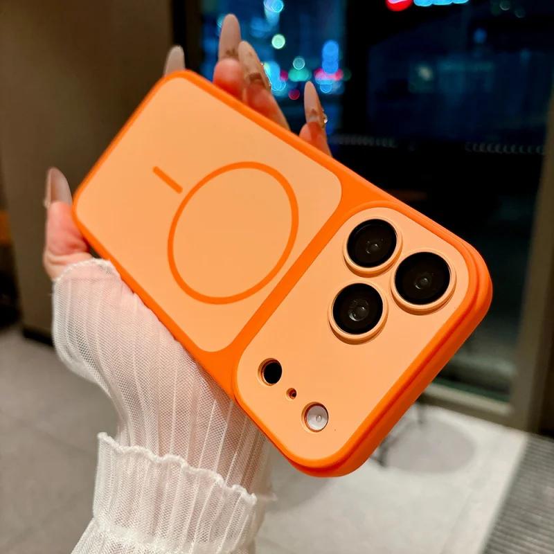 Luxury skin feel for Magsafe magnetic phone case for 17 16 13 15 14 12 11 Pro Max, hardened shockproof protective cover