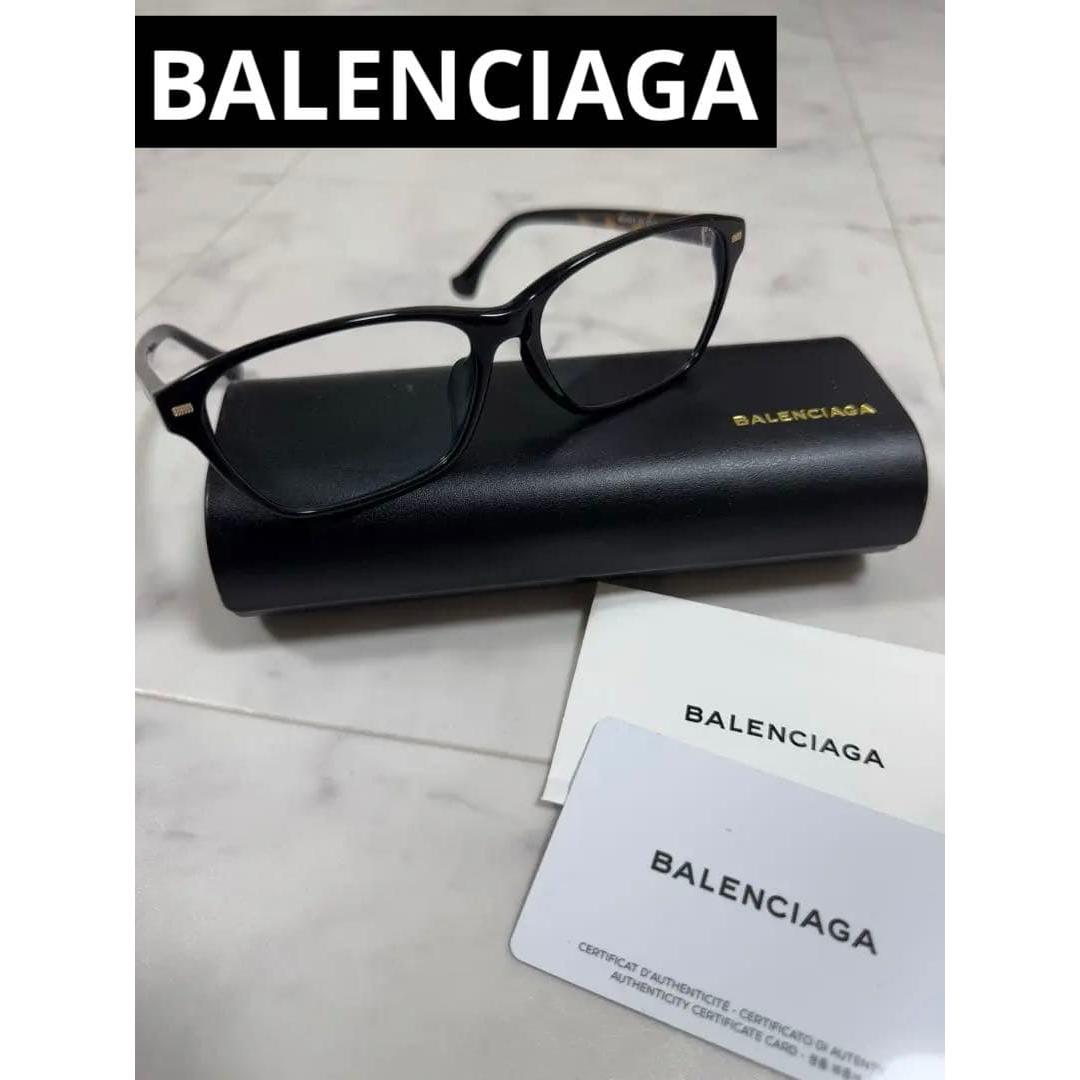 Used Balenciaga date glasses tortoiseshell glasses