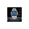 PINDOWS Men's Diamond Business Dress Analog Quartz Watch Waterproof Luminous Date Two-Tone Stainless Steel Band Classic Fashion Watch