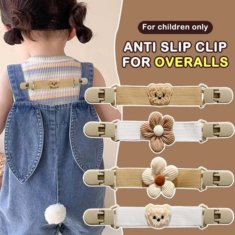 2Pcs Elastic Portable For Children Anti-Slip Hanging For Baby Pants Strap Clip Suspenders Clip Bear Strap Clip Shoulder Clip