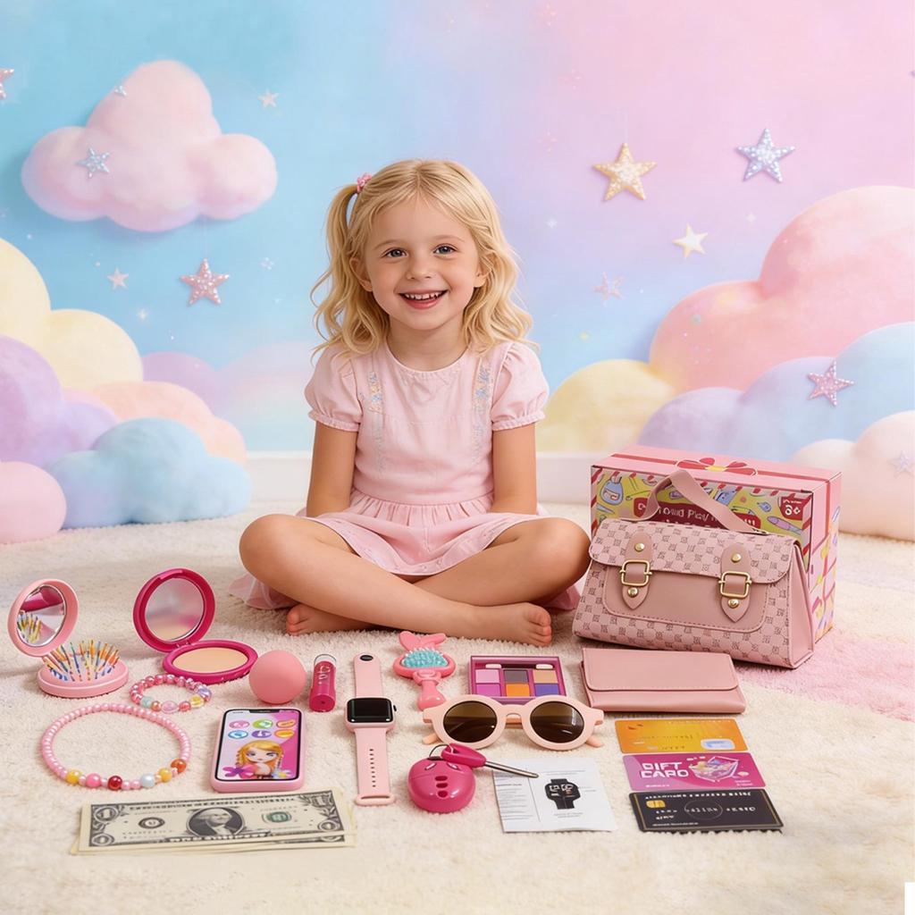 Children's Role-Playing Handbag Toy Set with Watch & Coin Purse - Perfect Birthday Gift for Girls