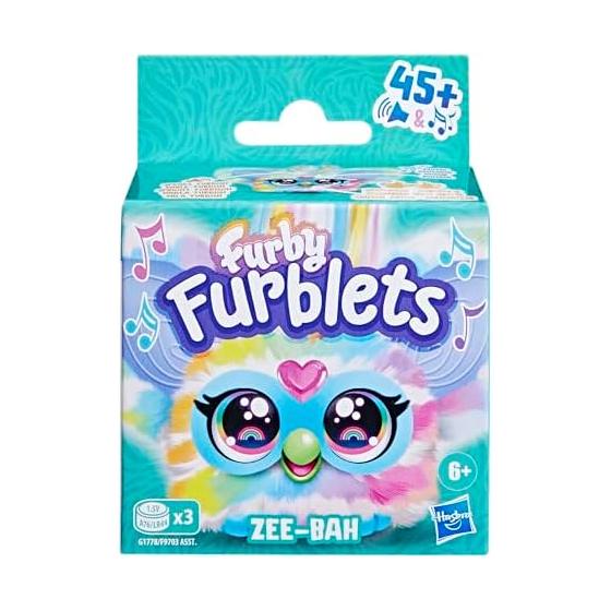 Hasbro Furby Fur Bullets Jibaa Mini Friend, Electric Plush Toy, For Boys and Girls, Ages 6+, Rainbow, Shima, Furby Language, Music G1778 Genuine
