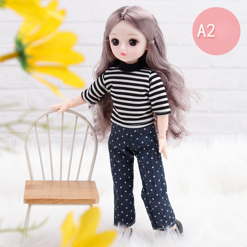 30CM Mini Movable 23Jointed Doll Girls Toy 3D Big Eyes BJD Princess Full Outfits  Dresses  Collection Childrens Doll Gift