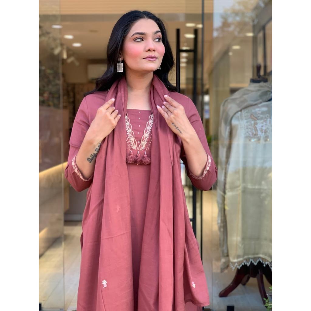 Indisches Damen Aline Kurti Hosen Dupatta Set Pakistanische Partykleidung Salwar Kameez