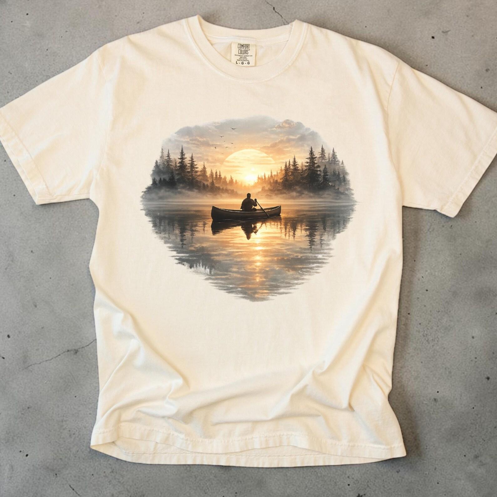 Canoe Shirt, Lake Life Tee, Unisex Comfort Colors, Nature Shirt, Camping Shirt, Outdoorsman Gift, Adventure Shirt, National Park Shirt 2XL