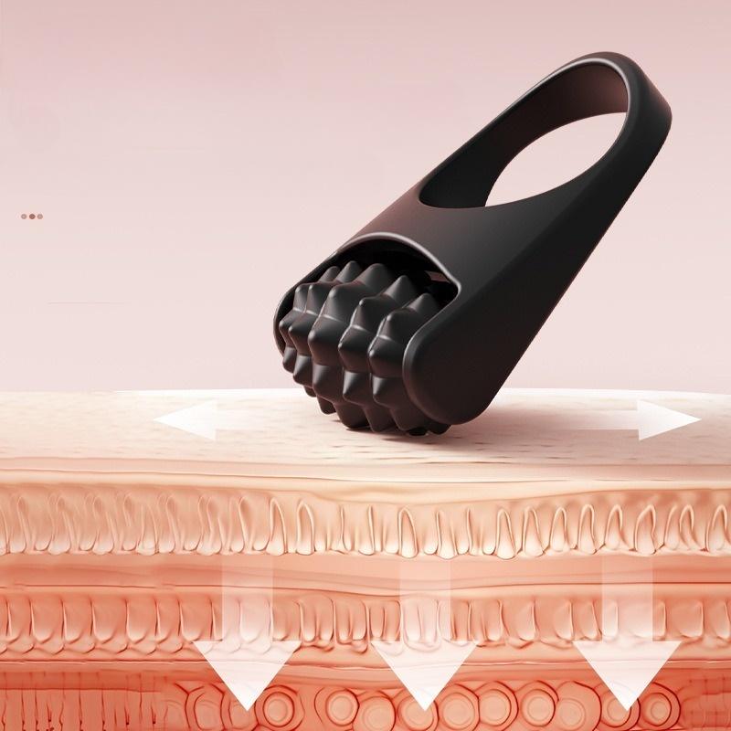 Portable Manual Face Roller with Acupressure Nodes Puffiness Relief Massage Tool for Eye Area, Jawline, Cheek