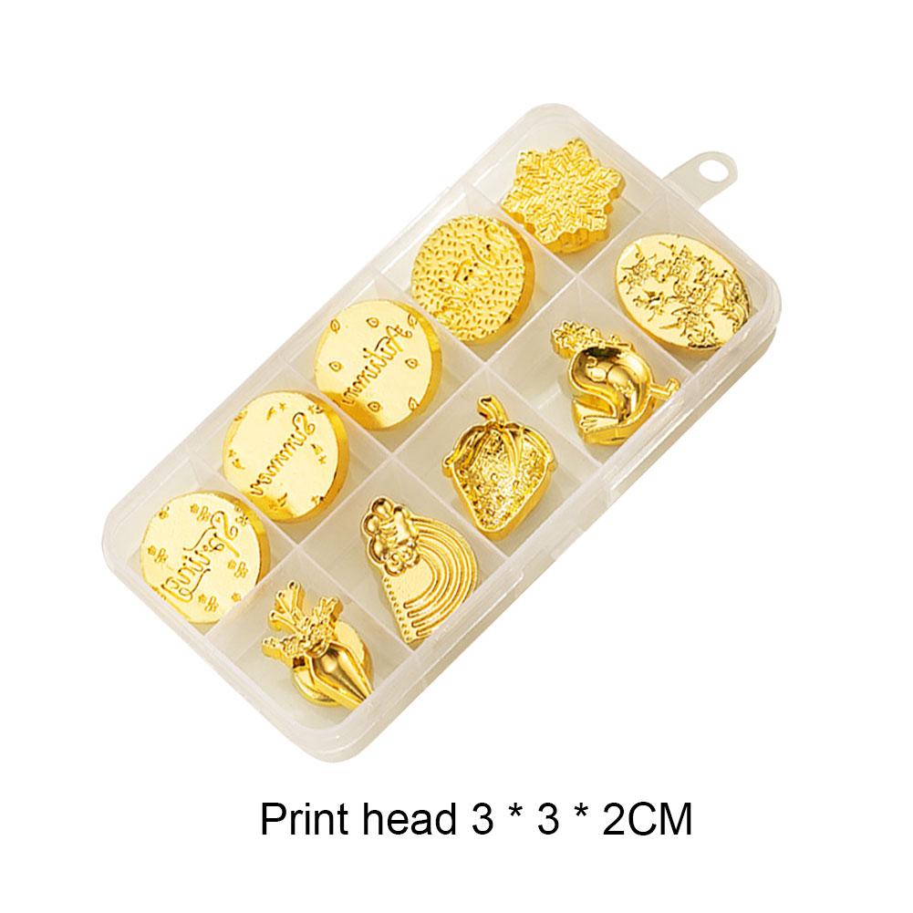 10pcs/box Wax Seal Stamps Christmas Wax Stamps Head Copper Brass Sealing DIY Scrapbooking Envelope Invitation Wedding Decorative