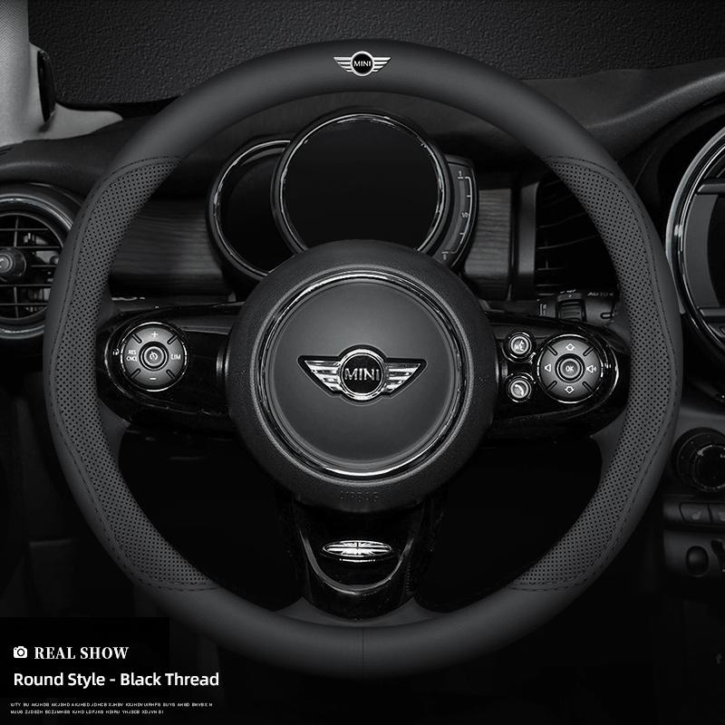 Breathable Leather Car Steering Wheel Cover Auto Accessories For MINI One Cooper JCW Countryman Clubman Cabrio Paceman Coupe