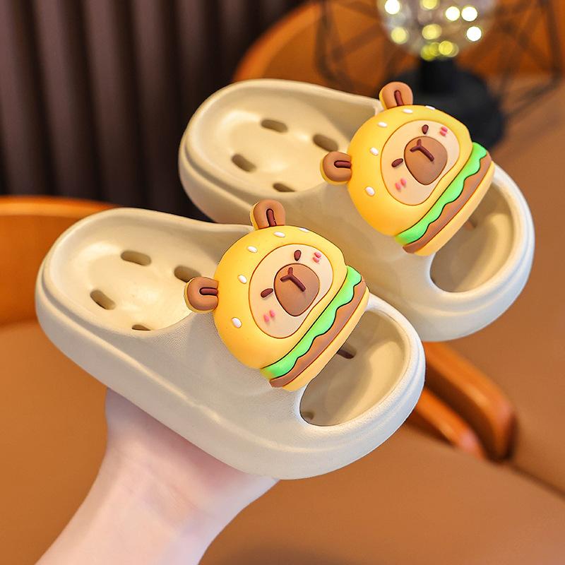Kapibara Summer Children's Water-Draining Sandals Non-Slip Parent-Child Boys and Girls Bathroom Shower Breathable Kids Sandals