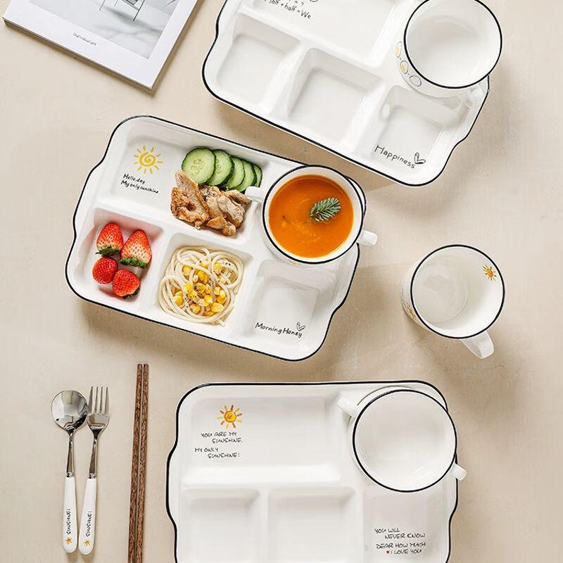 Jiakangming Keramik tiefe geteilte Essensplatte