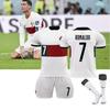 Premium White 7 C.ronaldo Football Kit Set With Original Socks 2022 World Cup Edition