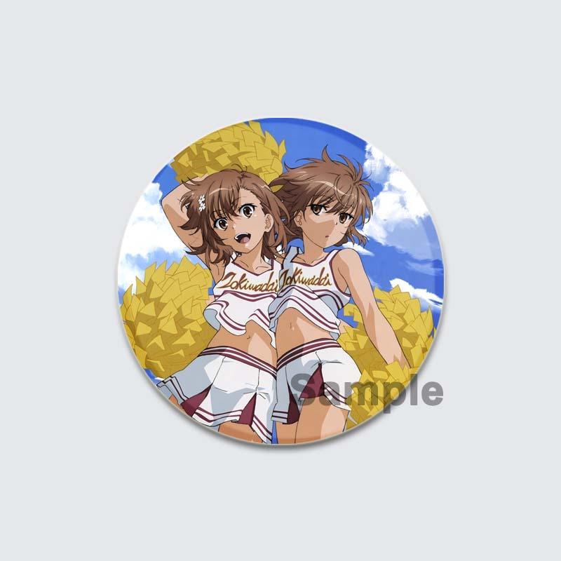 32/44/58mm A Certain Scientific Railgun HD Brooch Anime Badge Cartoon Figure Misaka Mikoto/Wannai Kinuho Round Display Pins Jewelry Gifts