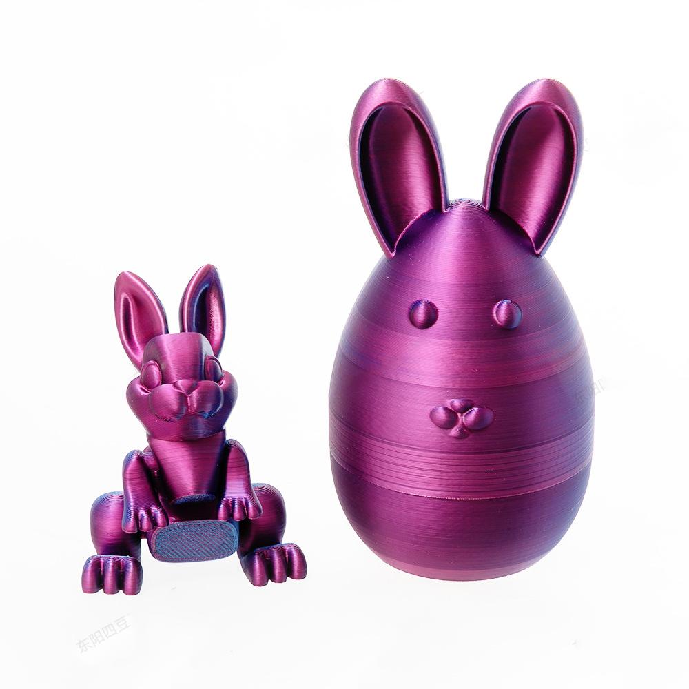 3D Printed Easter Rabbit Egg Set With Movable Joints Cute Easter Colourful Egg Home Decorations Kids Gifts Home Party Decor