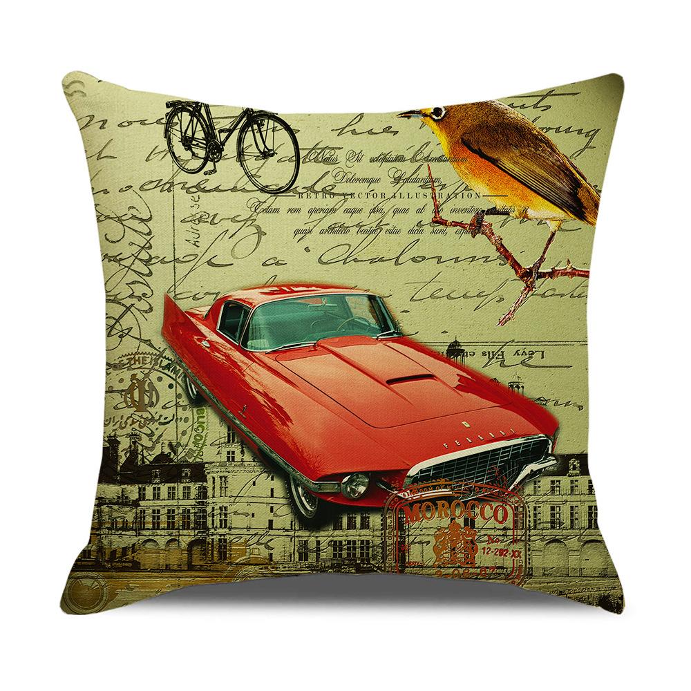 Pillow Nordic British Style Ins Linen Pillow Case Sofa Cushion Square Cushion Iron Tower