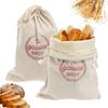 1/3Pcs Linen Drawstring Bread Storage Bag Reusable Food Container for Homemade Artisan Loaf Kitchen Freshness Organizer