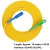 High Performance Singlemode Fiber Optic Patch Cable PVC 15M Fiber Optic Jumper SC/UPC-SC/APC Ptical Patch Cord Multimedia