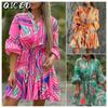 Fashion Summer Spring Short Sleeve V-Neck Casual Dresses