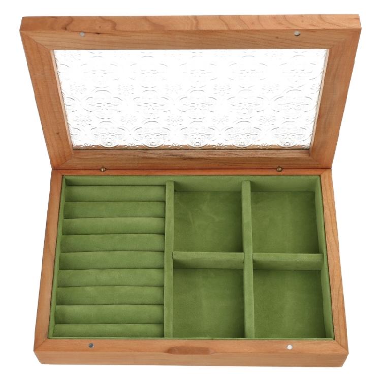 Wood Jewelry Display Box Single-layer Portable Jewelry Box Earrings Storage Box