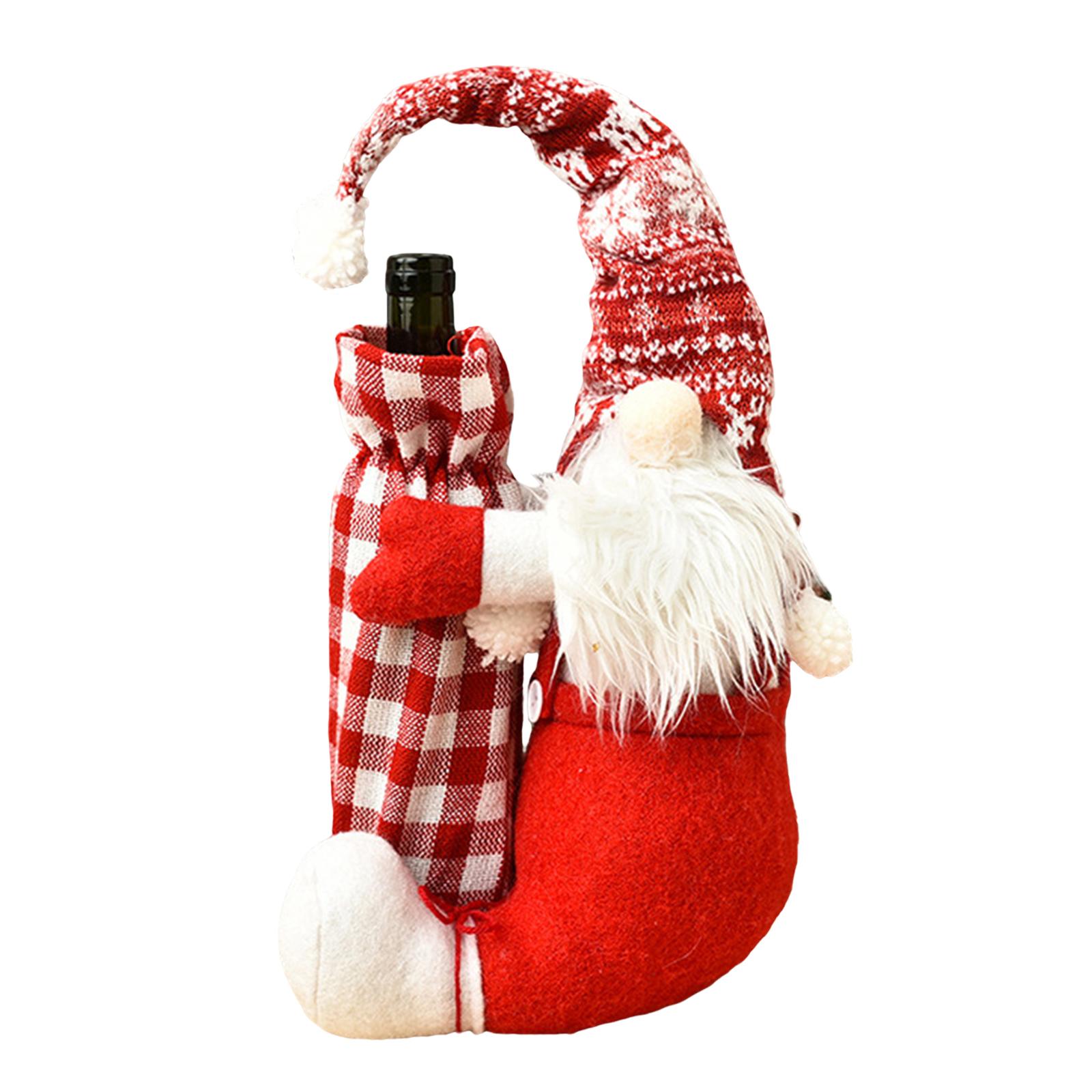1 Set Christmas Faceless Doll Wine Bottle Cover Christmas Party Wine Bottle Cover Faceless Doll Wine Bottle Sleeve for Party белый