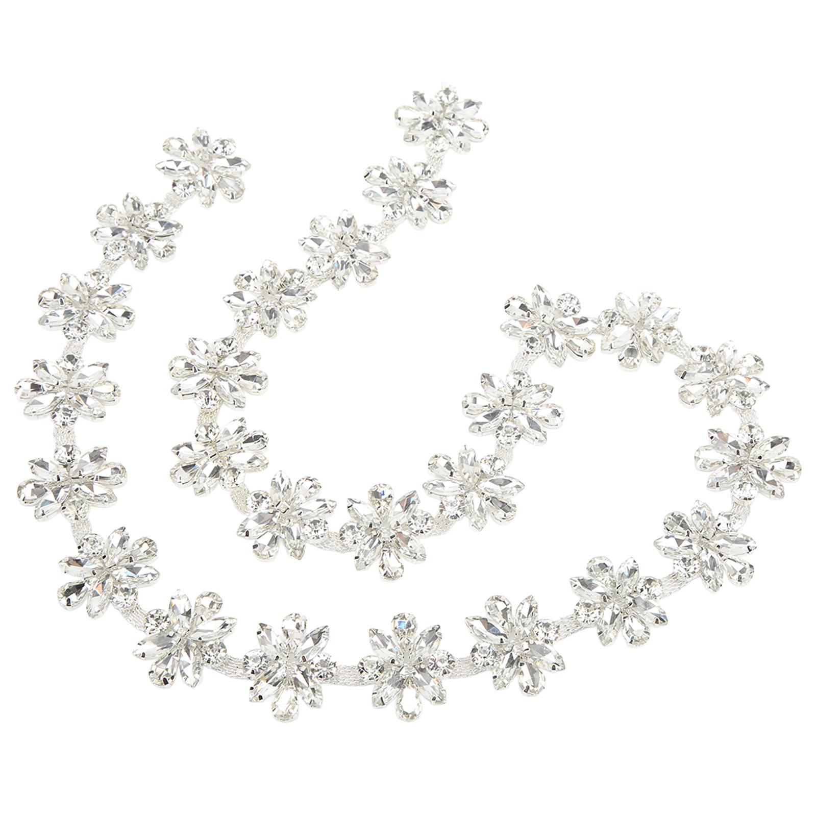 

Стразовая цепочка 1 ярд 3,5 см шириной Цвета Тип цветка Блестящая Изысканная стразовая аппликация для