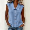 Women Elegant Commuter Sleeveless Button Cardigan Top, Fashion Blouse for Summer