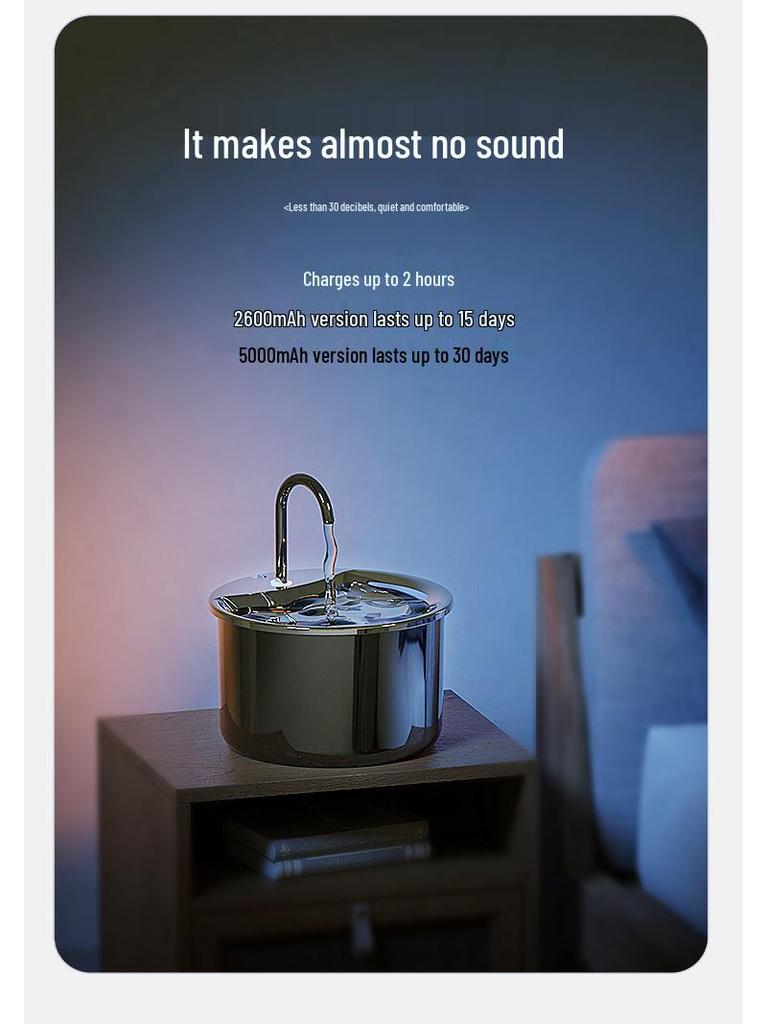 Smart Stainless Steel Automatic Cat Water Fountain with Sensor