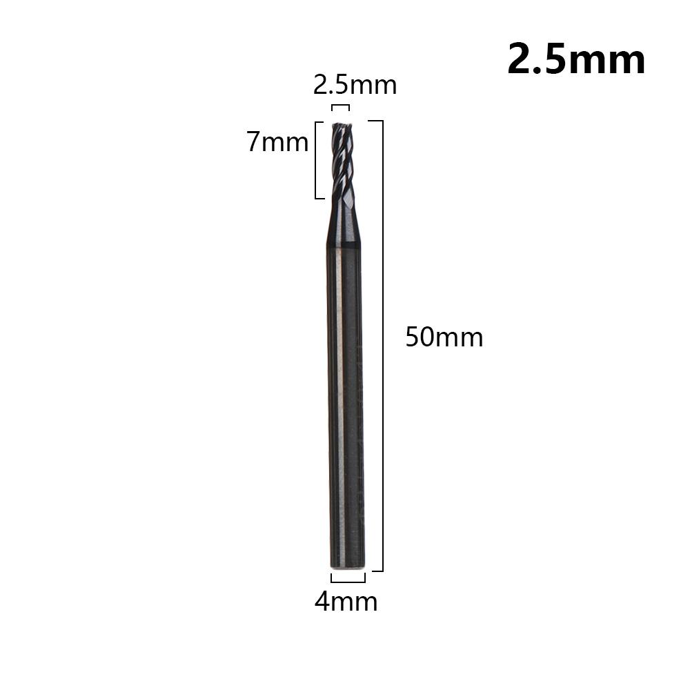 4 Flute Mill Cutter 1mm 1.5mm 2mm 2.5mm 3mm 4mm 5mm 6mm High Quality Endmill Cutting Machine Tools For Home DIY Supplies