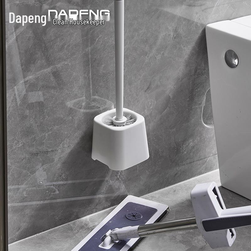 Wall-Mounted Long Handle Toilet Brush Set - No Dead Corner Cleaning for Bathrooms