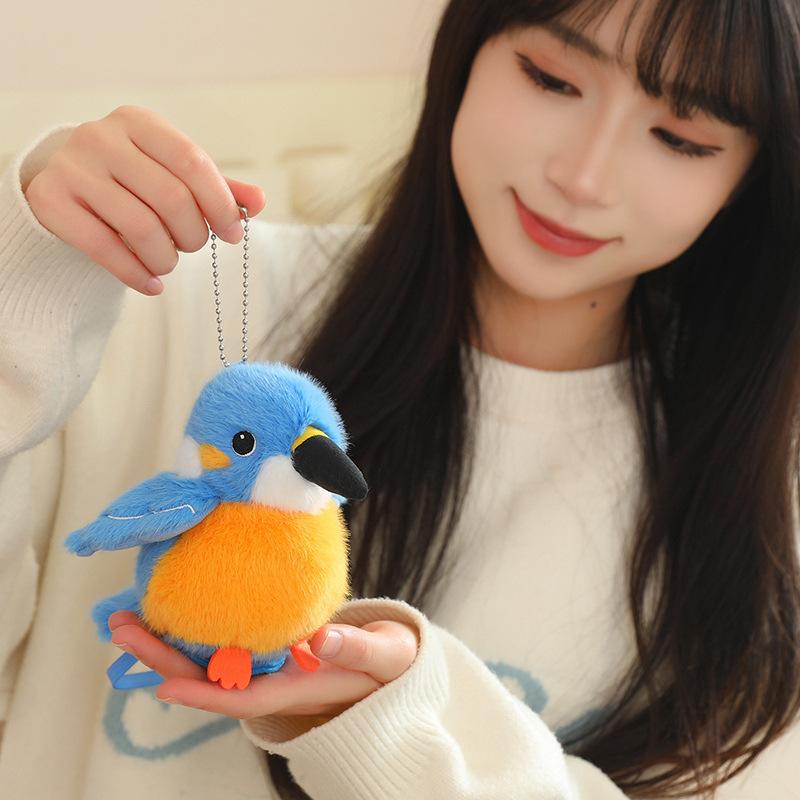 Standing shoulder bird doll lying on the shoulder Plush toy Xuanfeng tits Chirpy cute keychain