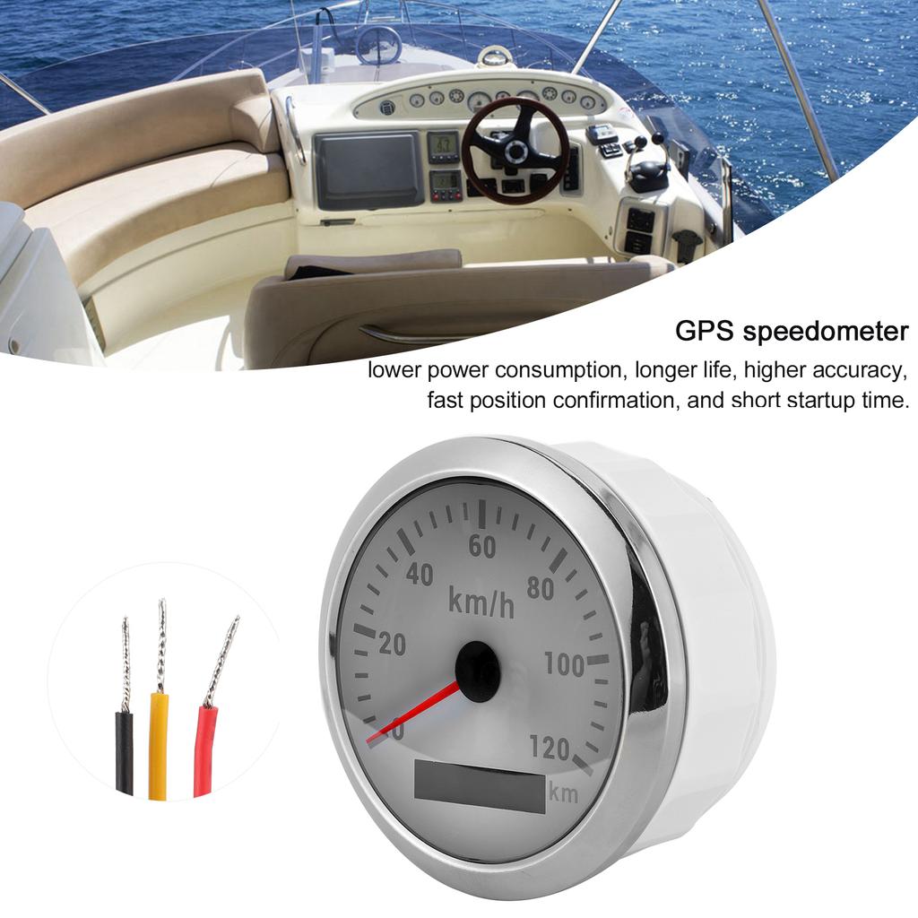 85mm GPS 120KMCelsiusH Speedometer Odometer for Boat Yacht Outboard Car Motorcycle Engineering Machinery