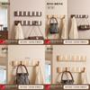 Nordic Wooden Door Hook With Adhesive Mount For Clothes And Bags Storage