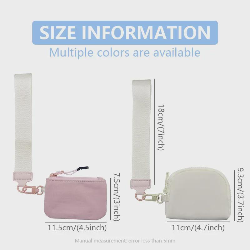 Lulu Multifunctional Waterproof Nylon Wrist Bag: Stylish Double-Pocket Coin, Card Purse & Key Chain.