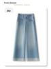 2025 Spring Women's Petite High-End Light-Wash Wide-Leg Jeans - Slimming, Loose, Straight, Nine-Point Style