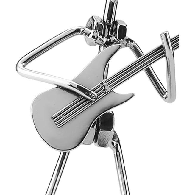 Walfront Metal Musician Guitar Player Statue Musical Instrument Guitar Collectible Figurine Home Cafe Counter Office Book Shelf Decor for Adult