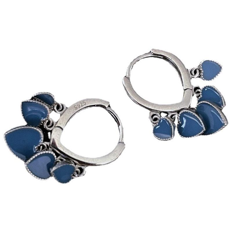 foxanry Tropfen Glasur Ohrringe Für Frauen Mädchen Vintage Persönlichkeit Liebe Herz Anhänger Geburtstag Party Schmuck Zubehör Geschenke Verhindern Allergie